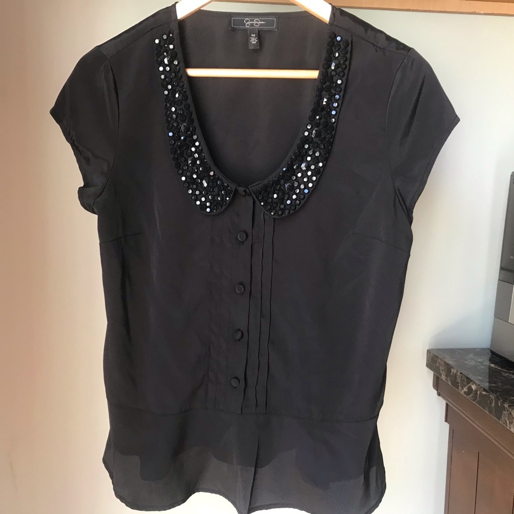 Jessica Simpson Black Peplum Top